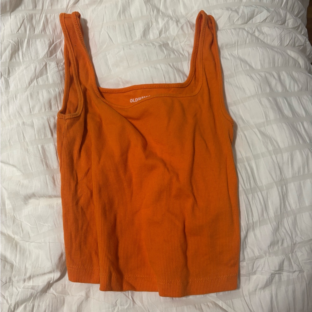 Old Navy Bright Orange Ribbed Top